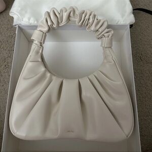 JW PEI Ruched Cream Shoulder Bag